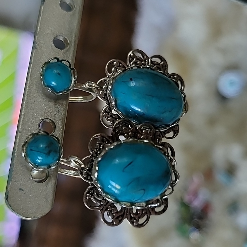 Vintage Art Deco Southwestern Boho screwback earrings